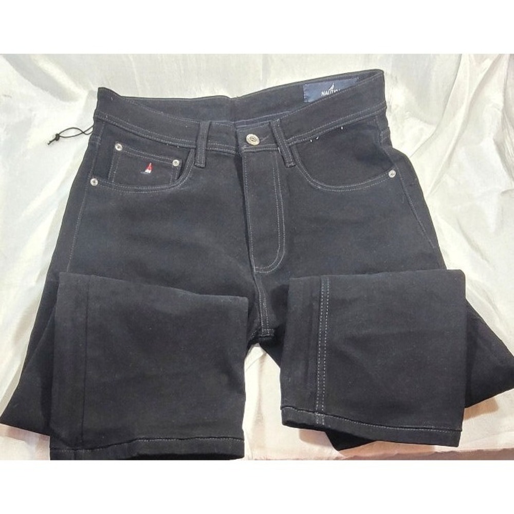 Nautica Denimwear Women's Straight Wide-Leg Distressed Crop Jeans - Sz 32
